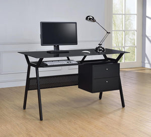 G800436 - Weaving 2-Drawer Computer Desk - Black - ReeceFurniture.com