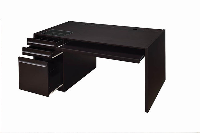 G800982 - Halston 3-Drawer Connect-It Office Desk - Cappuccino