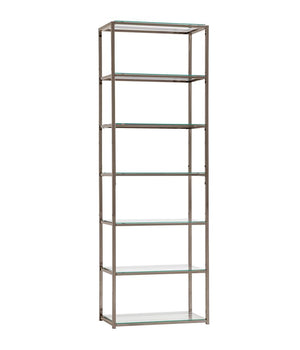 G801017 - Carmelo 6-Shelf Bookcase - Black Nickel - ReeceFurniture.com