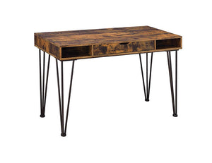 G801038 - 1-Drawer Writing Desk - Antique Nutmeg And Dark Bronze - ReeceFurniture.com