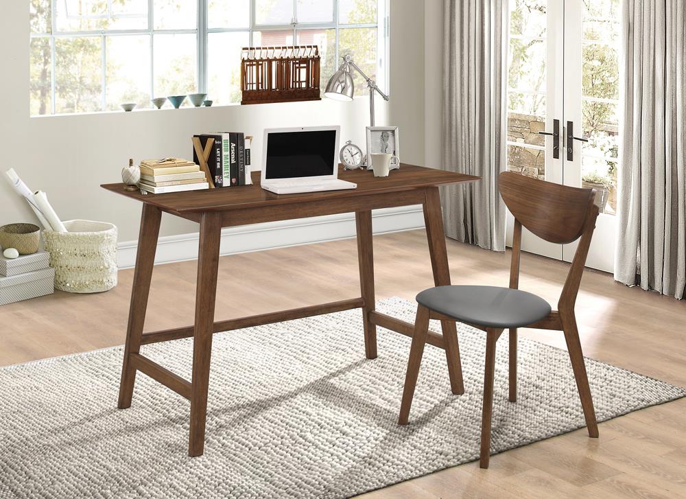 G801095 - Mid-Century 2-Piece Writing Desk Set - Walnut - ReeceFurniture.com
