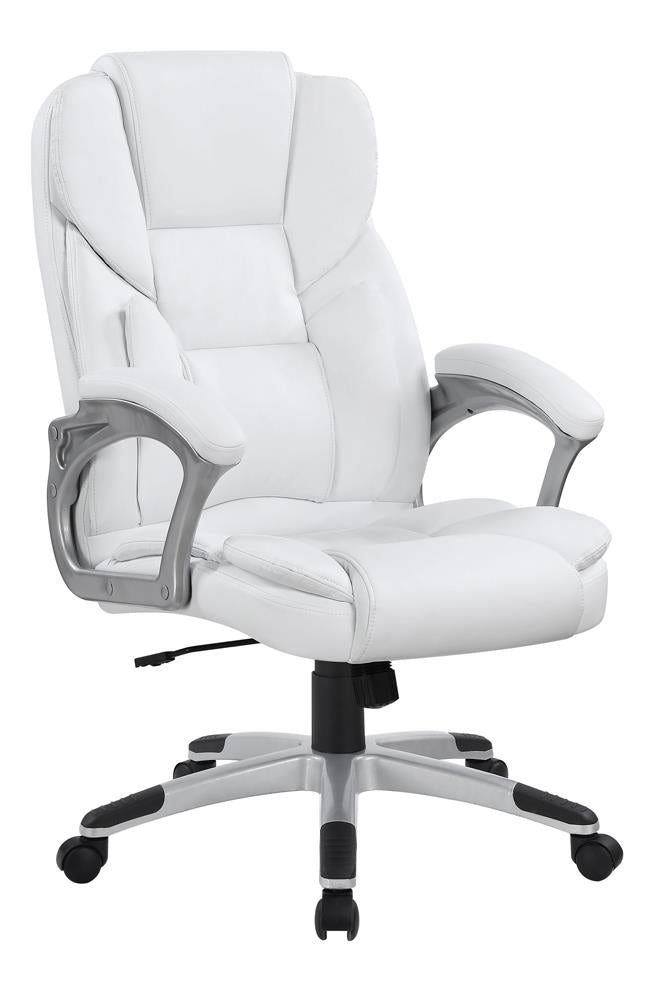 G801140 - Adjustable Height Office Chair - White And Silver