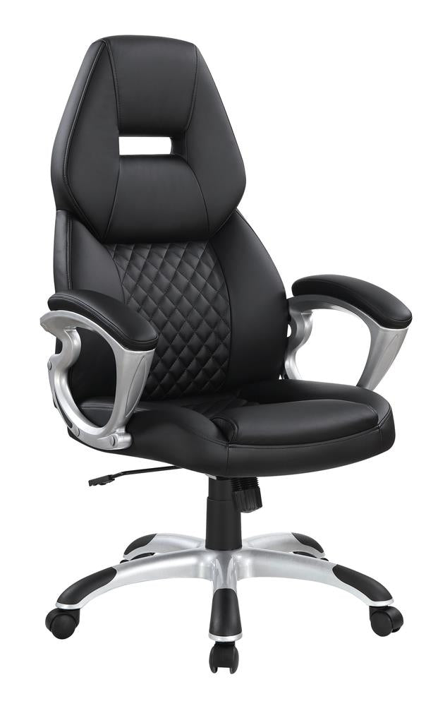 G801296 - Adjustable Height Office Chair - Black And Silver - ReeceFurniture.com