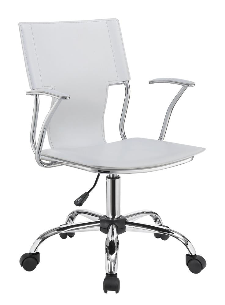 G801363 - Adjustable Height Office Chair - White And Chrome - ReeceFurniture.com