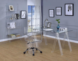 G801436 - Amaturo Home Office - Clear And Chrome - ReeceFurniture.com