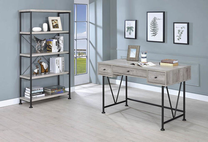 G801549 - Analiese Home Office - Grey Driftwood And Black