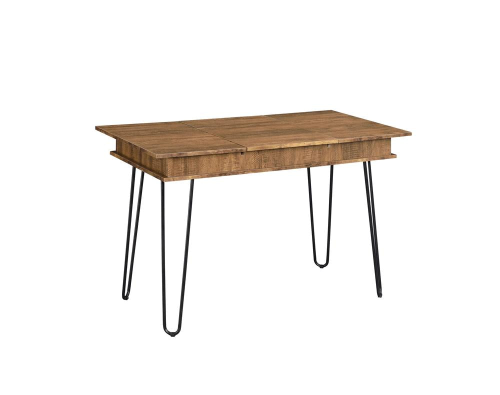 G802011 - Sheeran Writing Desk With 4 Hidden Storages - Rustic Amber - ReeceFurniture.com
