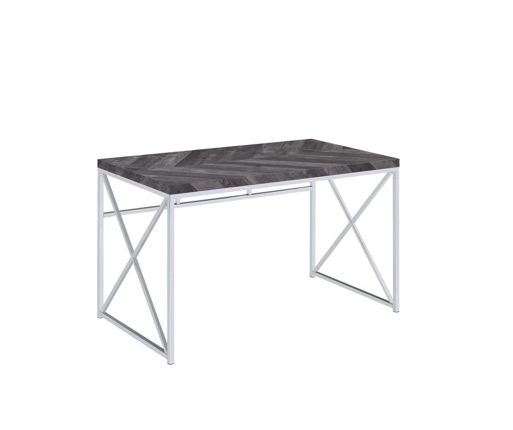 G802611 - Grimma Home Office - Rustic Grey Herringbone - ReeceFurniture.com