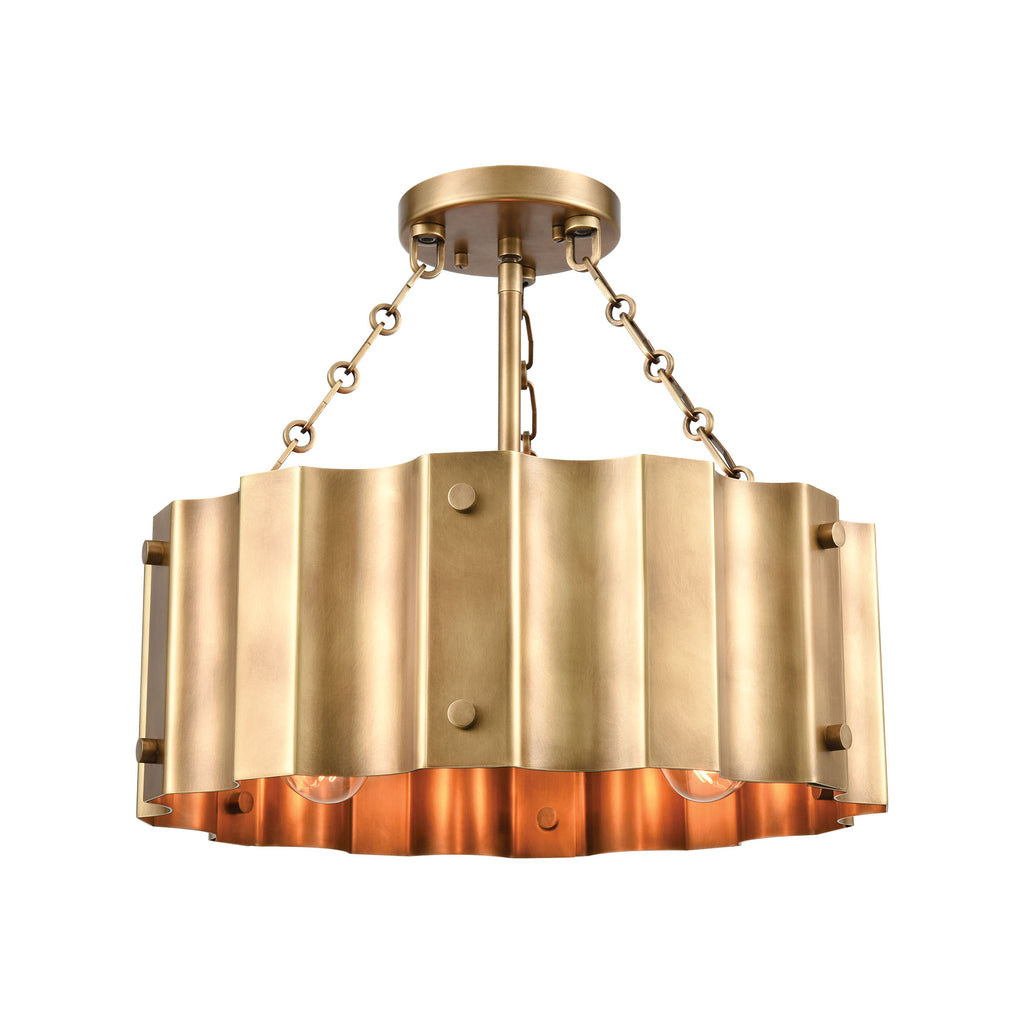 Clausten - Semi Flush Mount - Natural Brass - ReeceFurniture.com