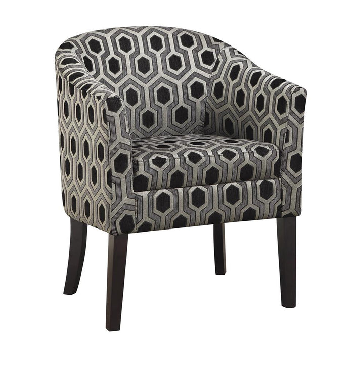 G900435 - Hexagon Patterned Accent Chair - Grey And Black
