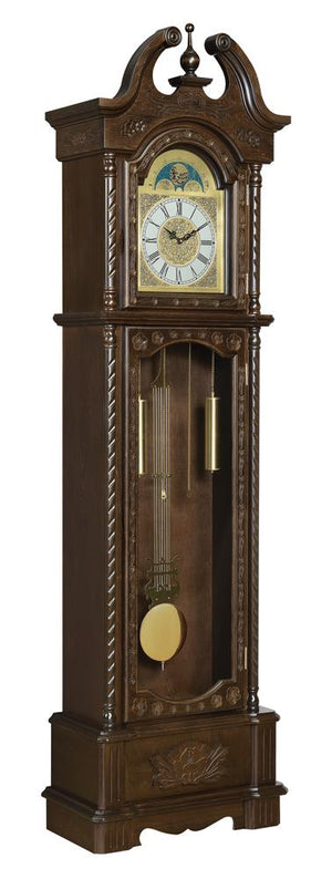 G900721 - Grandfather Clock With Chime - Golden Brown - ReeceFurniture.com