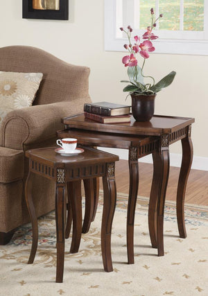 G901076 - 3-Piece Curved Leg Nesting Tables - Warm Brown - ReeceFurniture.com