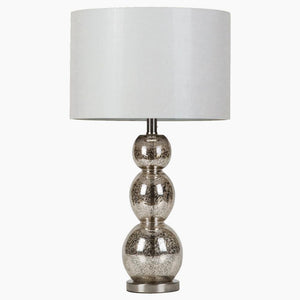G901185 - Drum Shade Table Lamp - White And Antique Silver - ReeceFurniture.com