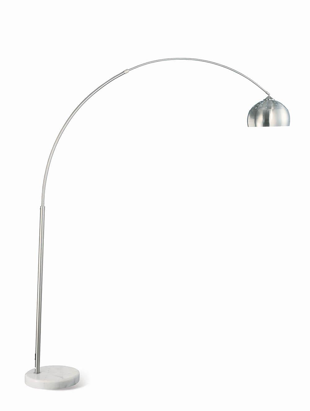 G901199 - Arched Floor Lamp - Brushed Steel And Chrome - ReeceFurniture.com