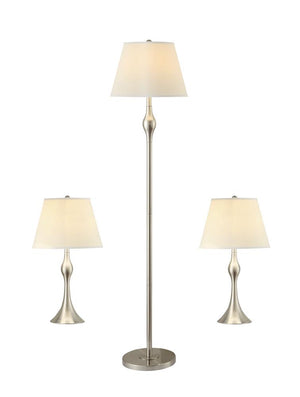 G901235 - 3-Piece Slender Lamp Set - Brushed Nickel - ReeceFurniture.com