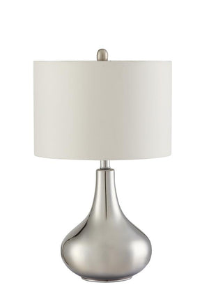 G901525 - Drum Shade Table Lamp - Chrome And White - ReeceFurniture.com