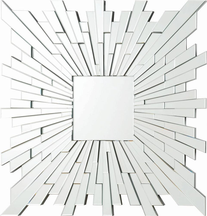 G901785 - Square Sunburst Wall Mirror - Silver