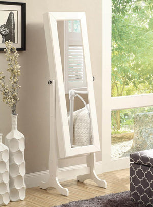 G901804 - Jewelry Cheval Mirror With Drawers - White - ReeceFurniture.com