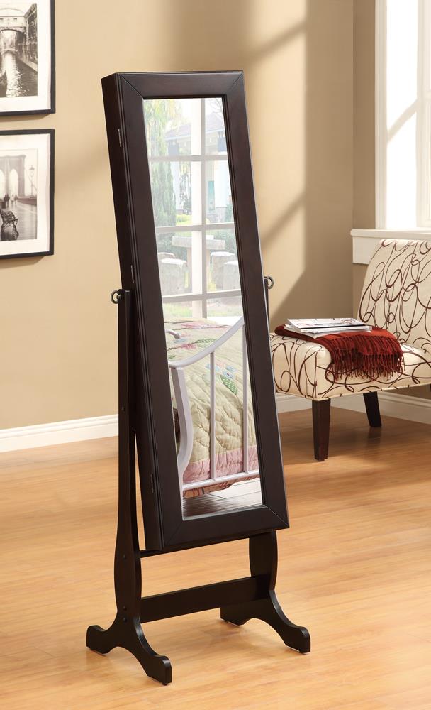 G901805 - Jewelry Cheval Mirror With Drawers - Cappuccino - ReeceFurniture.com