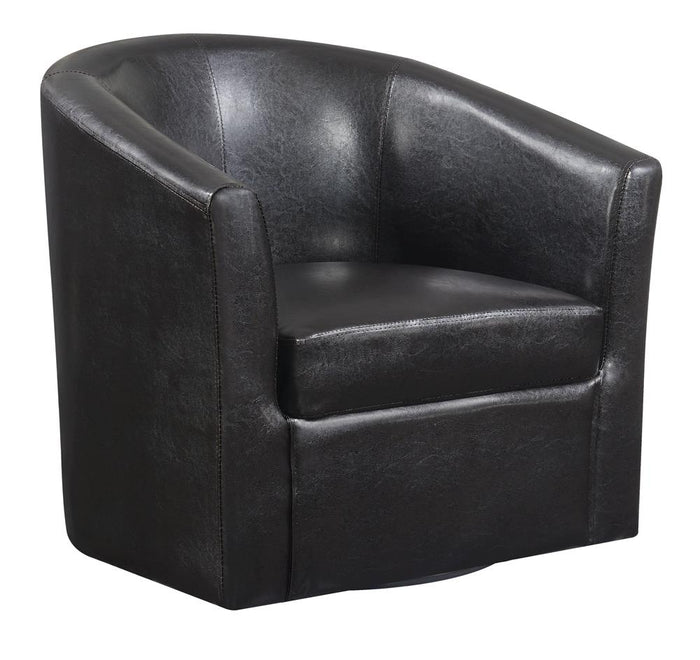 G902098 - Upholstery Sloped Arm Accent Swivel Chair - Dark Brown or Red