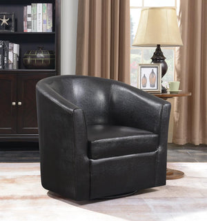 G902098 - Upholstery Sloped Arm Accent Swivel Chair - Dark Brown or Red - ReeceFurniture.com