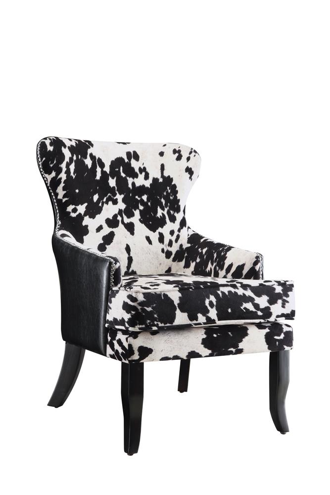 G902169 - Cowhide Print Accent Chair - Black And White