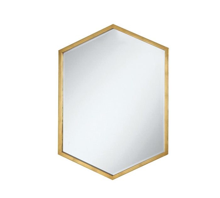 G902356 - Hexagon Shaped Wall Mirror - Gold