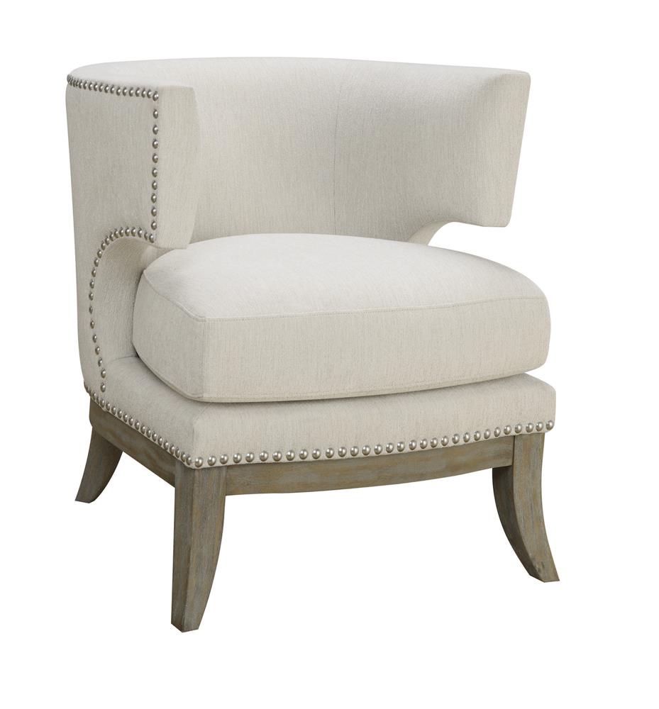 G902558 - Barrel Back Accent Chair - White And Weathered Grey - ReeceFurniture.com