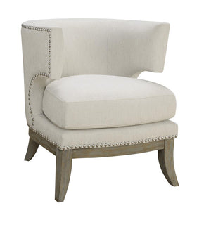 G902558 - Barrel Back Accent Chair - White And Weathered Grey - ReeceFurniture.com