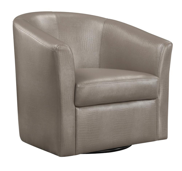 G902726 - Upholstery Sloped Arm Accent Swivel Chair - Champagne