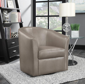 G902726 - Upholstery Sloped Arm Accent Swivel Chair - Champagne - ReeceFurniture.com