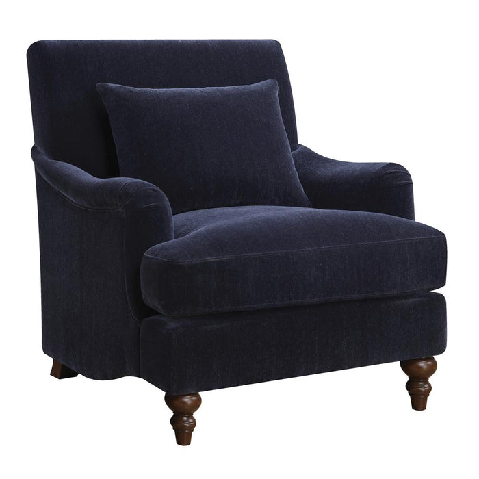 G902898 - Upholstered Accent Chair With Turned Legs - Midnight Blue