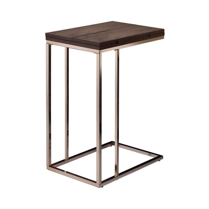 G902932 - Expandable Top Accent Table - Chestnut And Chrome