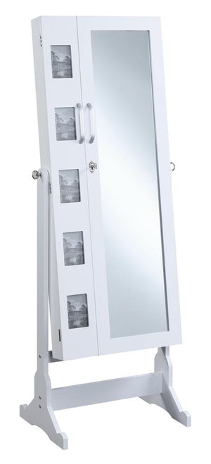 G904031 - Jewelry Cheval Mirror With Picture Frames - White - ReeceFurniture.com