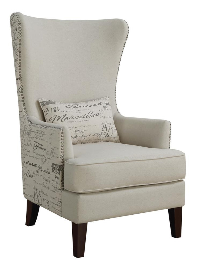 G904047 - Curved Arm High Back Accent Chair - Cream