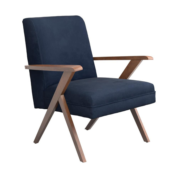 G905415 - Monrovia Wooden Arms Accent Chair - Dark Blue And Walnut