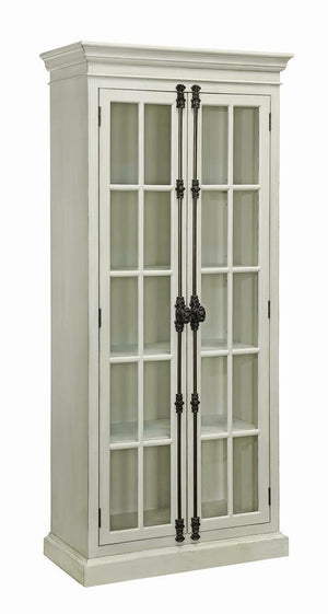 G910187 - 2-Door Tall Cabinet - Antique White - ReeceFurniture.com