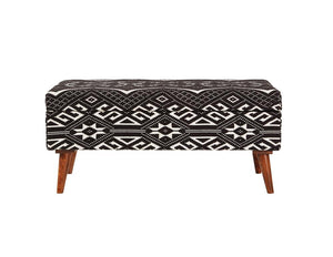 G918490 - Upholstered Storage Bench - Black And White - ReeceFurniture.com