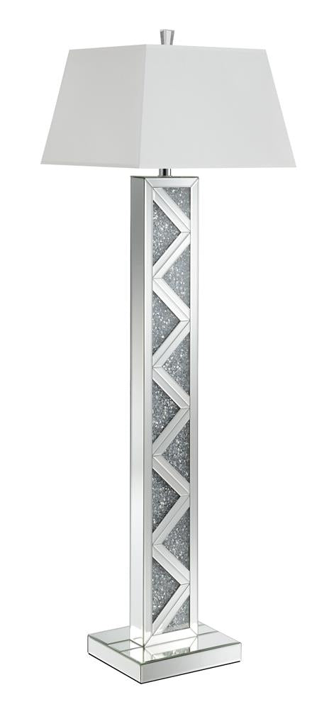 G920140 - Geometric Base Floor Lamp - Silver - ReeceFurniture.com