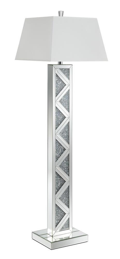 G920140 - Geometric Base Floor Lamp - Silver