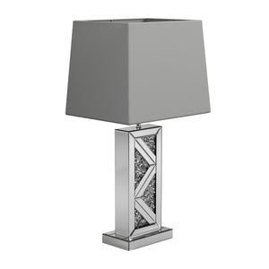 G920141 - Geometric Base Table Lamp - Silver - ReeceFurniture.com
