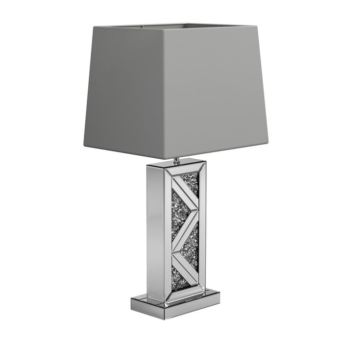 G920141 - Geometric Base Table Lamp - Silver