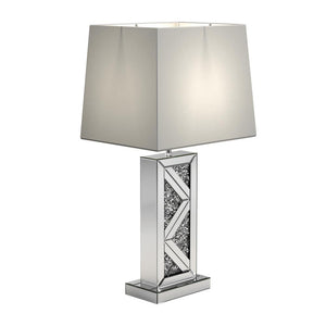 G920141 - Geometric Base Table Lamp - Silver - ReeceFurniture.com