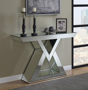 G930009 - Console Table With Triangle Base - Clear Mirror - ReeceFurniture.com