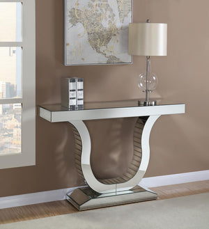 G930009 - Console Table With U-Shaped Base - Clear Mirror - ReeceFurniture.com