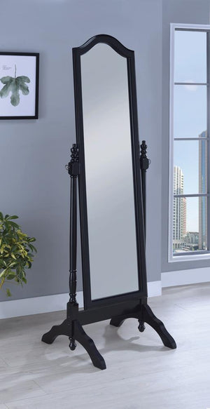 G950801 - Rectangular Cheval Mirror With Arched Top - Black - ReeceFurniture.com