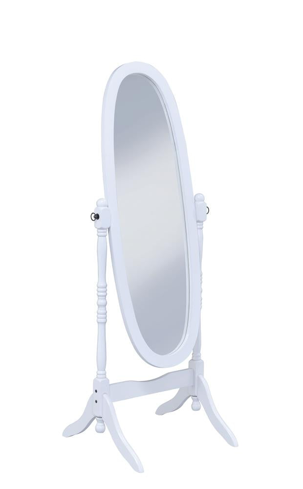 G950802 - Oval Cheval Mirror - White or Black - ReeceFurniture.com