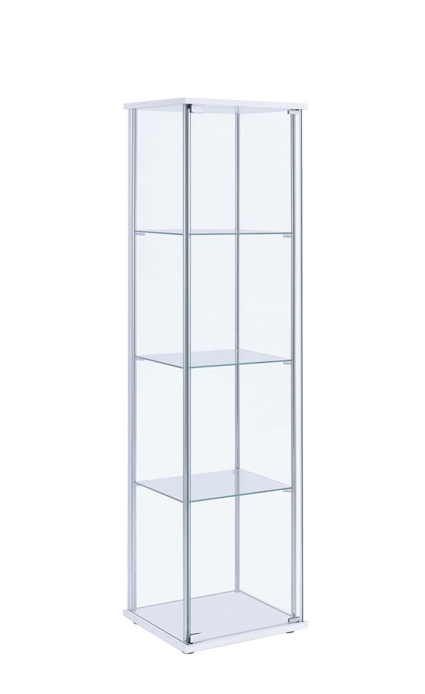 G951072 - Rectangular 4-Shelf Curio Cabinet - White And Clear - ReeceFurniture.com