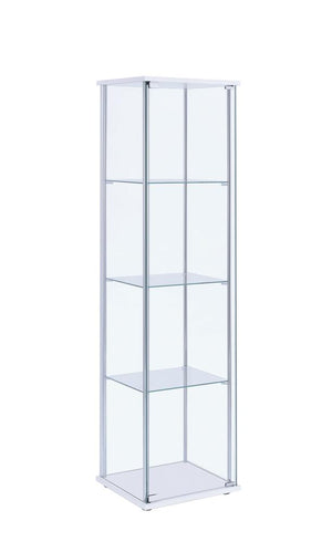 G951072 - Rectangular 4-Shelf Curio Cabinet - White And Clear - ReeceFurniture.com