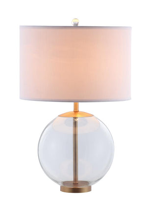 G961227 - Drum Shade Table Lamp With Glass Base - White - ReeceFurniture.com